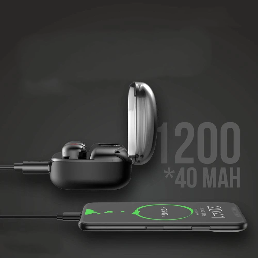 Casti audio wireless Andowl EJ661, Bluetooth, microfon, LED, Negru