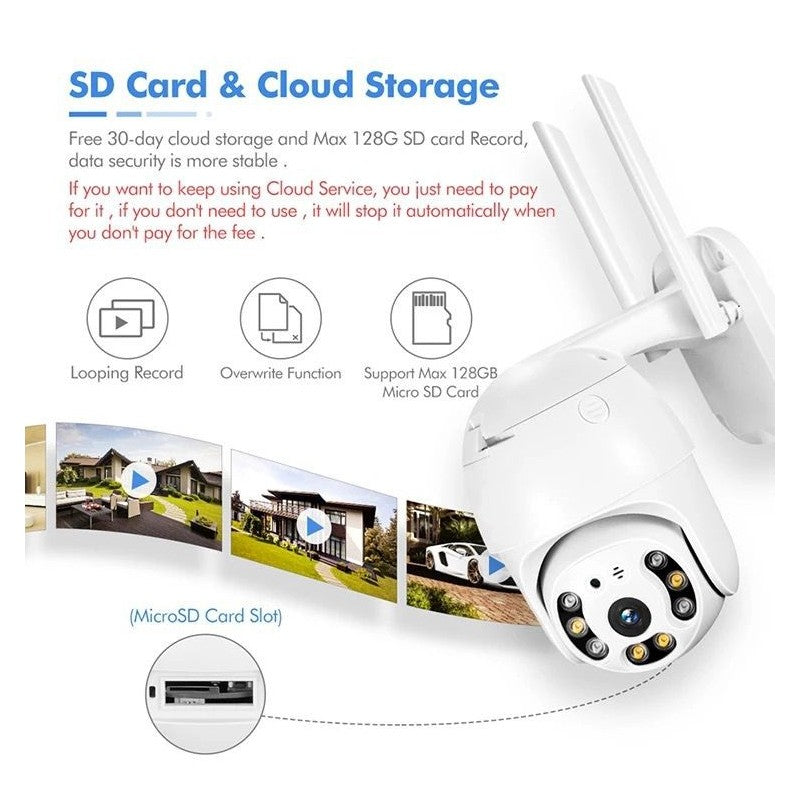 Camera WiFi Supraveghere 1080P Autourmarire, Nightvision, IP66, 3MP, Card, Senzor miscare, IR, Semnal Puternic 5 db