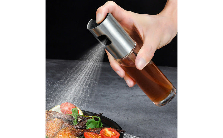 Pulverizator de ulei si otet din sticla, capacitate 100ML, Argintiu