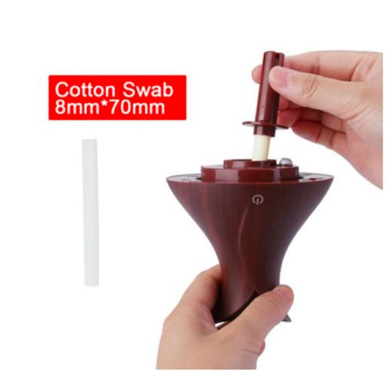 Difuzor aromaterapie cu ultrasunete si umidificator cu led, tip vaza, 300 ml, wenge