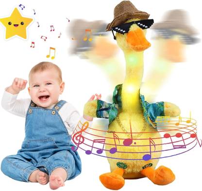 Jucarie interactiva Rata Vorbitoare, Repeta, Imita, Canta, Galbena