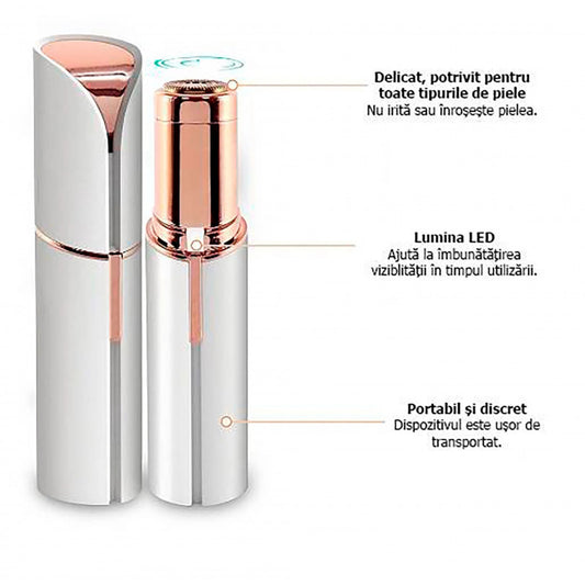 Epilator Facial, pentru femei hipoalergenic, cu Perie curatare cadou