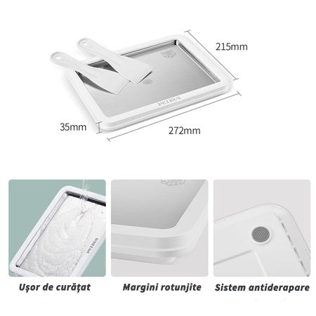 Plită termică pentru înghețată tip rulou, cu 2 spatule + forma din silicon pentru inghetata