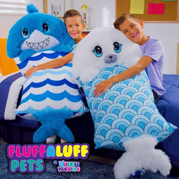 Fata de perna pentru copii, cu jucarie de plus detasabila, Fluff Pets, 50x66 cm