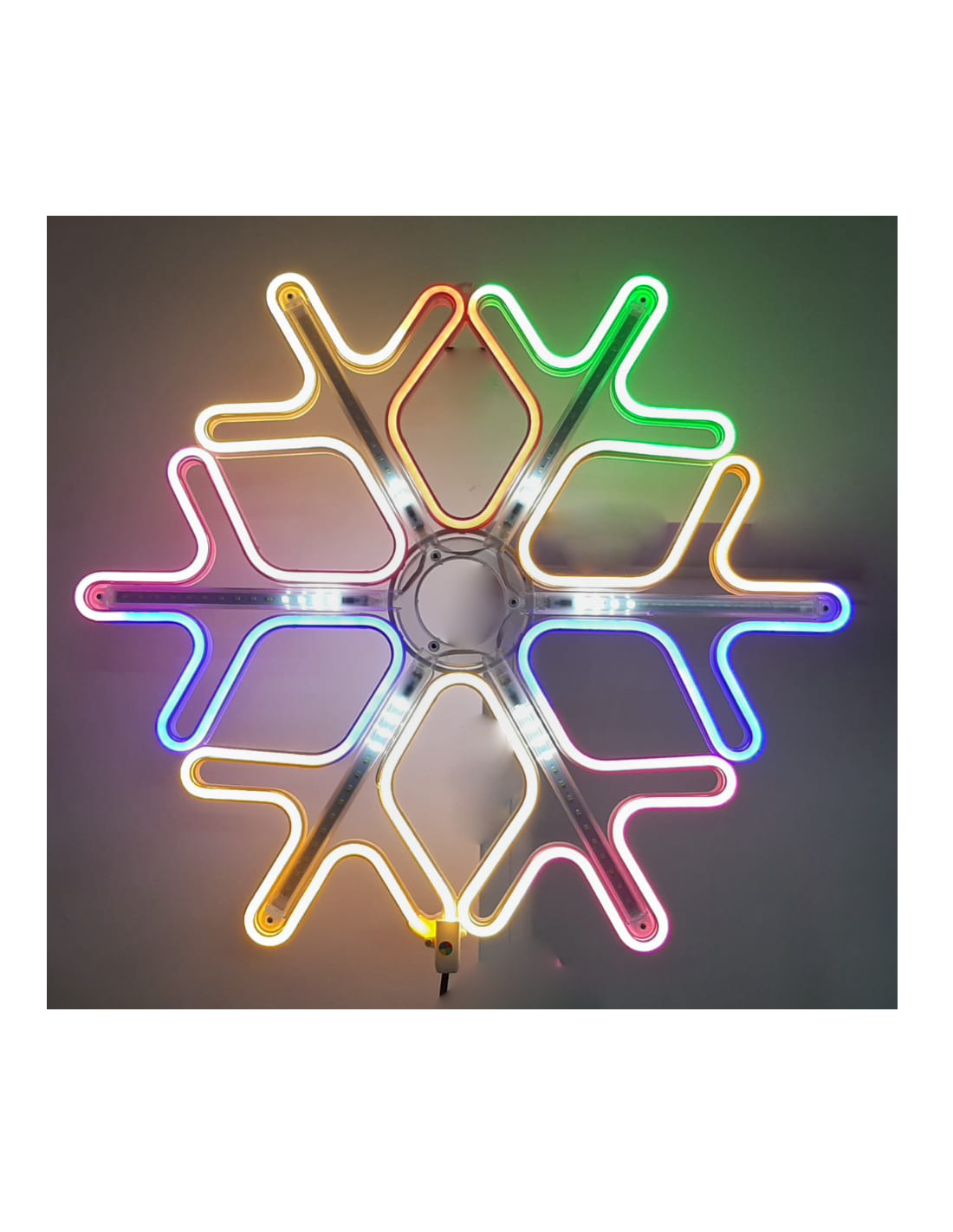 Fulg de nea LED , RBG tub, cu turturi meteoriti de lumini, interior / exterior, 58 cm