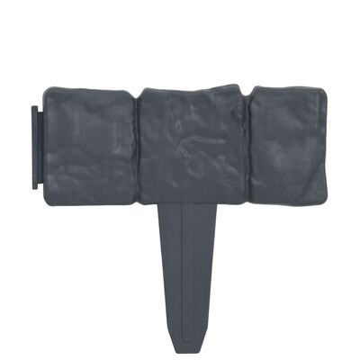 Gard din plastic cu aspect de piatra, gri, set 10buc