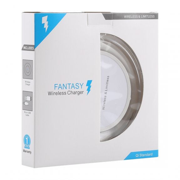 Încărcător wireless Fantasy Qi, ultra-subțire pentru iPhone, alb