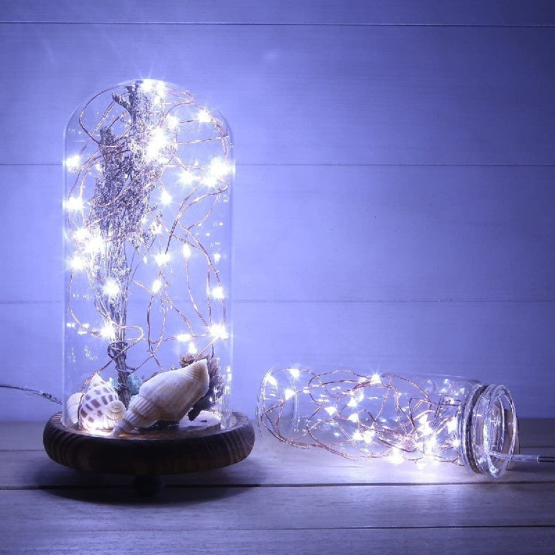 Instalatie liniara de Craciun, 20 M, 200 LED, alb rece, 8 jocuri de lumini, transformator, fir cupru