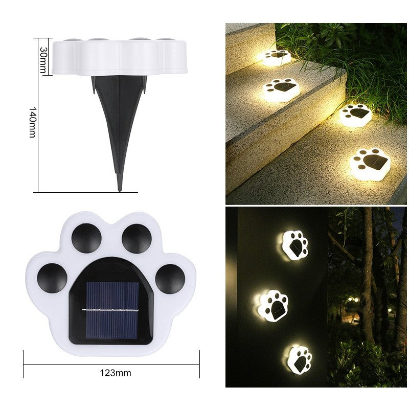 Lampa solara LED, tip laba de urs, pentru gazon sau gradina, rezistenta la apa, alb cald