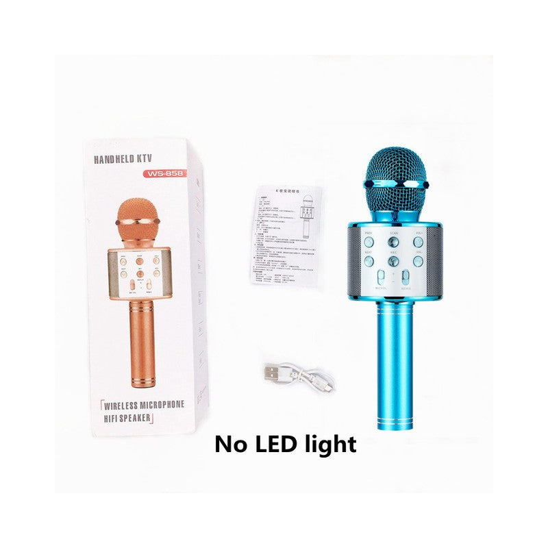Microfon karaoke copii, wireless, acumulator 1800mah, iOS Android WS-858,Albastru