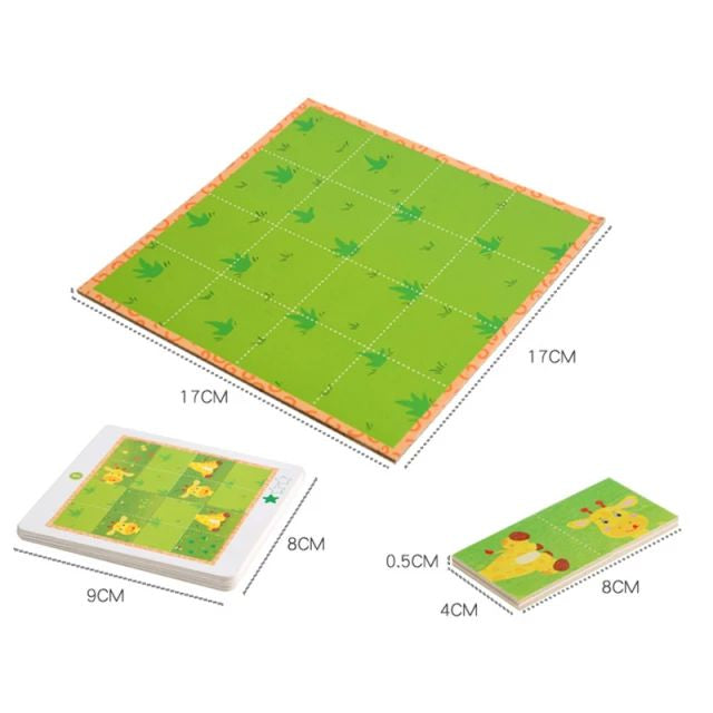 Joc Montessori de logica, Puzzle Girafa, din lemn
