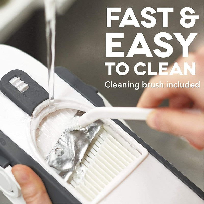 Razatoare Safe Dash Mandoline speciala pentru fructe si legume, Otel Inoxidabil Si plastic ABS, Maner Mare, Lame Ascutite