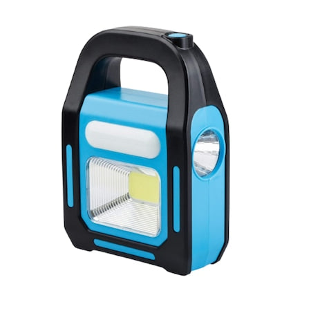 Lanterna LED, Incarcare Solara si USB, Lumina Laterala si Frontala, 3 Moduri Iluminare, Functie PowerBank