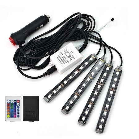 Lumini auto ambientale, telecomanda, jocuri de lumini, kit complet instalare, RGB