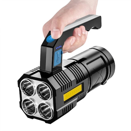 Lanterna LED Reincarcabila, 3 Trepte, 10W, Portabila, Negru, W844