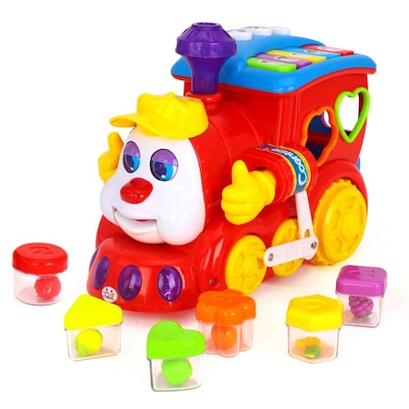 Jucarie interactiva Locomotiva cu sunete si lumini, +3 ani