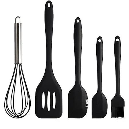 Set 5 Ustensile de Bucatarie din Silicon, Negru