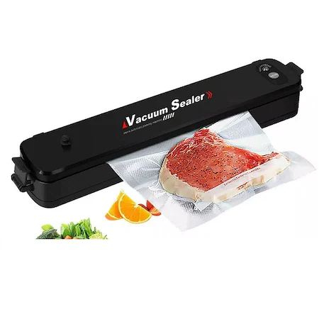 Aparat de sigilat si vidat Vacuum Sealer, 220V, 90W, negru+ 10 pungi vidat cadou