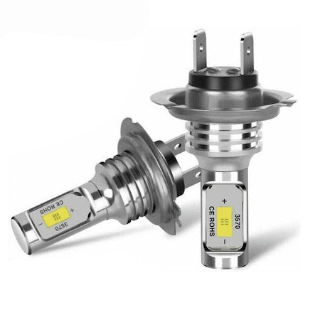 Set 2 Becuri auto H7, RUI,12 LED SMD, bec, 60W set, Lumina Alb Pur, 6000k, fara ventilator, cablu