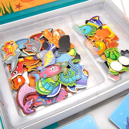 Carte magnetica educativa tip puzzle, Sea Creatures Spell, +3 ani