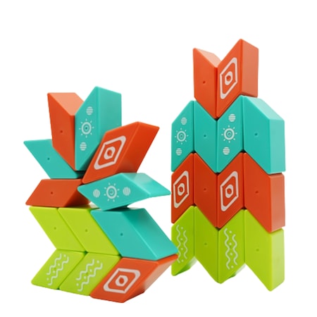 Set inteligent de constructie cu piese magnetice, 26 piese, +3 ani, multicolor