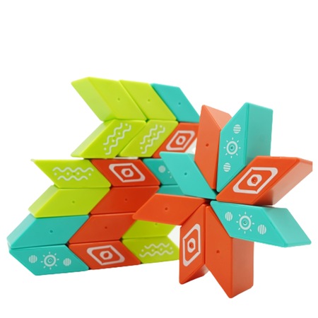 Set inteligent de constructie cu piese magnetice, 26 piese, +3 ani, multicolor