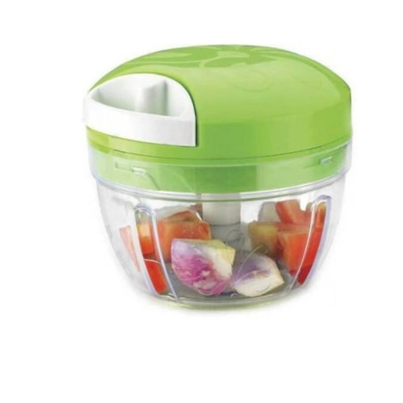 Tocator manual de legume cu 3 cutite, verde