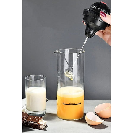 Aparat electric pentru spumarea laptelui, 450 ml, sticla, negru/transparent