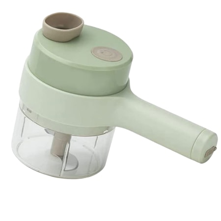 Tocator electric portabil de taiat legume, fructe si carne, 30w, 4 in 1, Verde