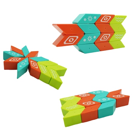 Set inteligent de constructie cu piese magnetice, 26 piese, +3 ani, multicolor
