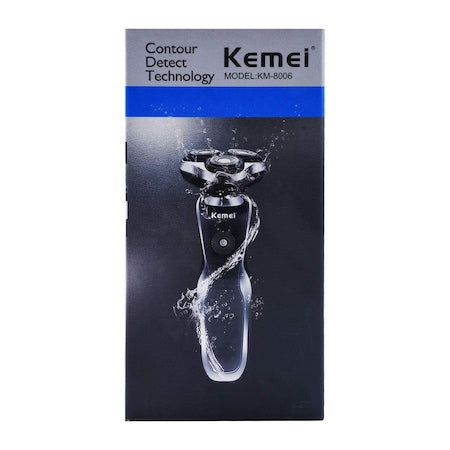 Aparat de Ras Electric Kemei KM-8006, Fara Fir, 60 min Autonomie, Barbierit Umed si Uscat, Incarcare rapida USB, Impermeabil, Negru