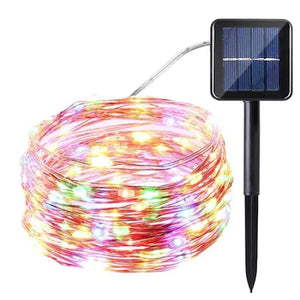 Instalatie solara,Ghirlanda solara, 300 LED,IP65, RGB/Alb,Alb cald,Multicolor- Lungime 30M