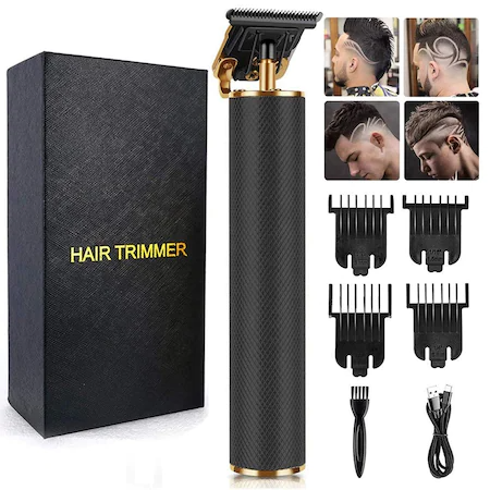 Masina De Tuns Profesionala, Pentru Barba, Contur, Fara Fir, Lame Inox Si Incarcare USB, 1.5mm, 3mm, 6mm, 9mm