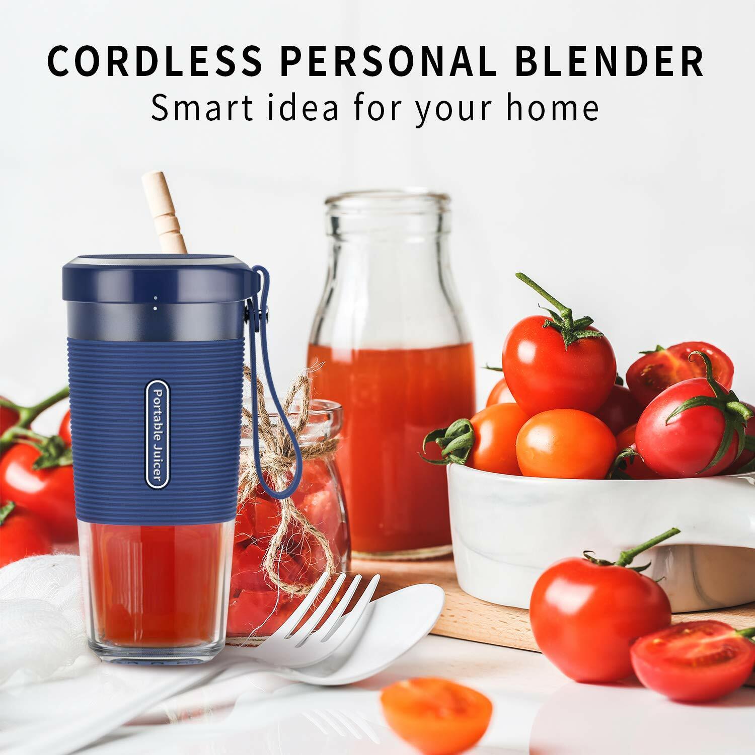 Mini blender electric NutriCup, portabil, pentru preparare sucuri si shake-uri sanatoase, incarcare USB, acumulator, 420 ml