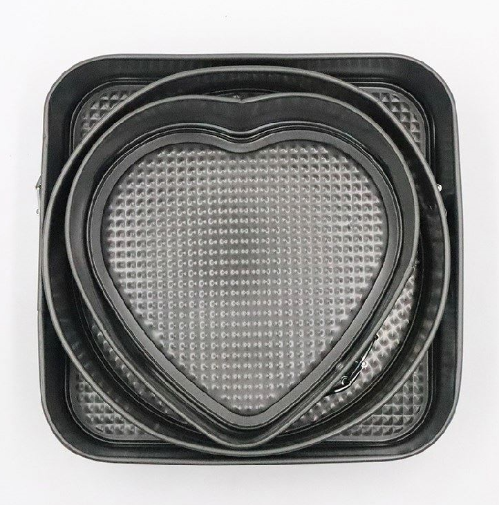 Set 3 forme pentru prajituri - forma rotunda, patrata si inima