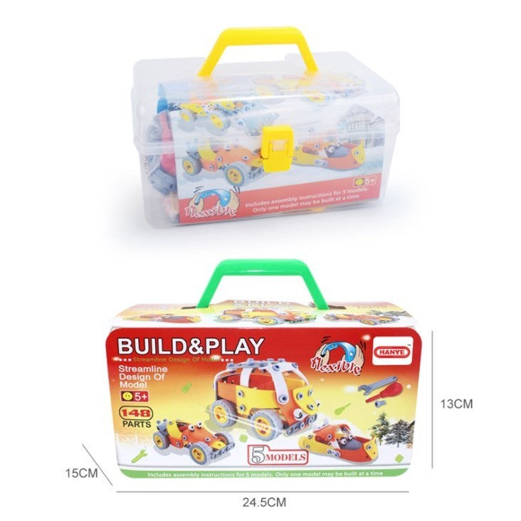 Set pentru construit masini, educativ si creativ, 148 piese