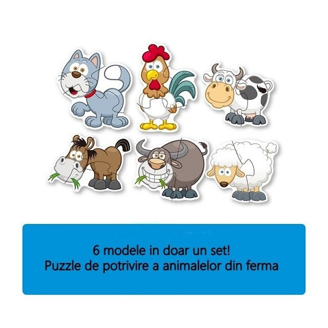 Set puzzle 6 animale, Ferma Animalelor, +3 ani