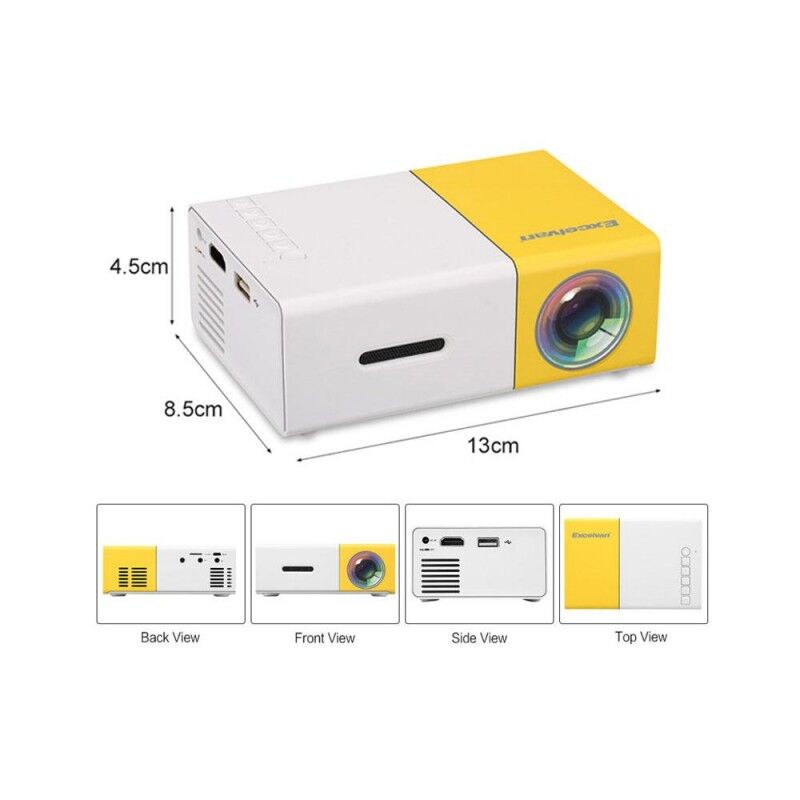 Videoproiector LED Mini Portabil, 600 LM, 1080P, Full HD