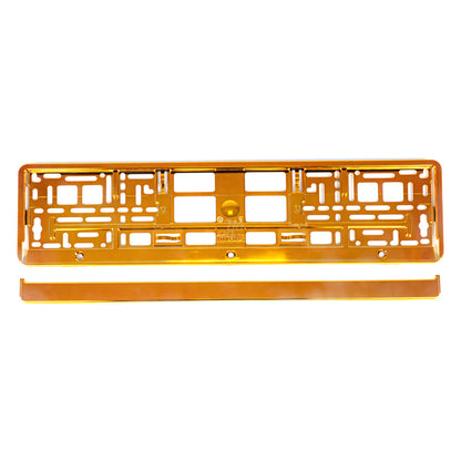 Suport numar inmatriculare din plastic, calitate Premium, culoare ORANGE-2