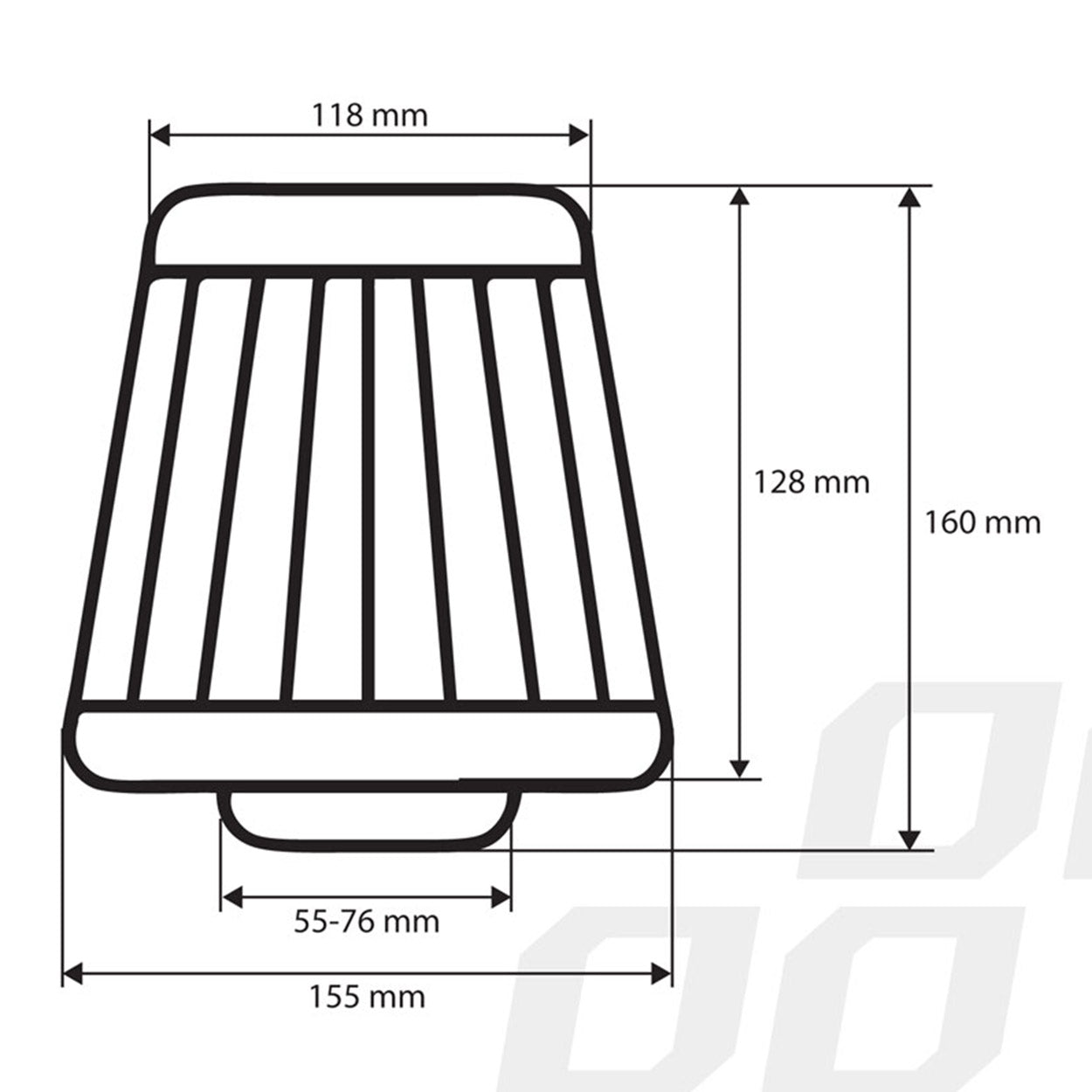 Filtru de aer conic Carbon cu 3 adaptoare-3