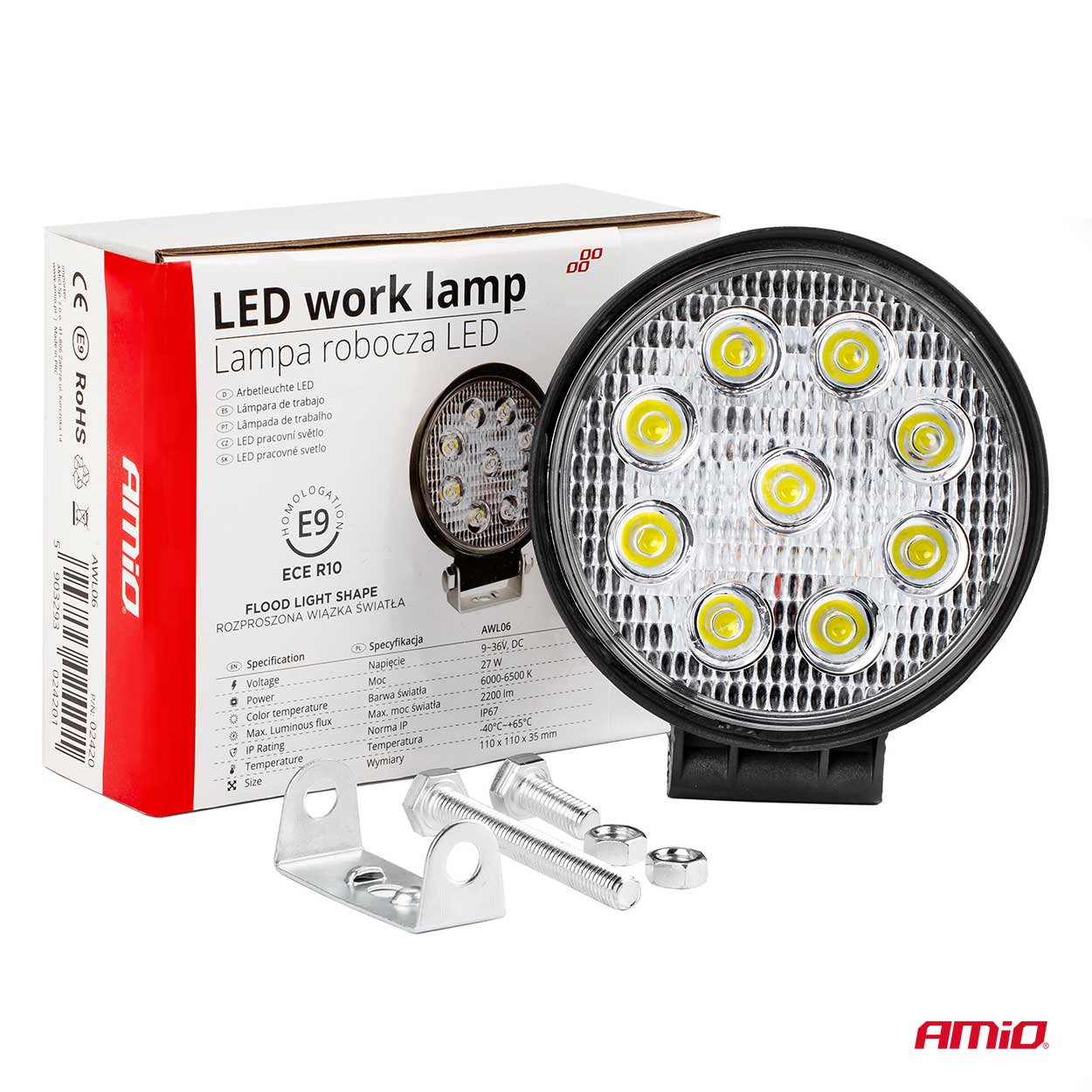 Proiector LED pentru Off-Road, ATV, SSV,  culoare 6500K, LED FLOOD, 27W, tensiune 9 - 36V, diametru Ø110 mm-9