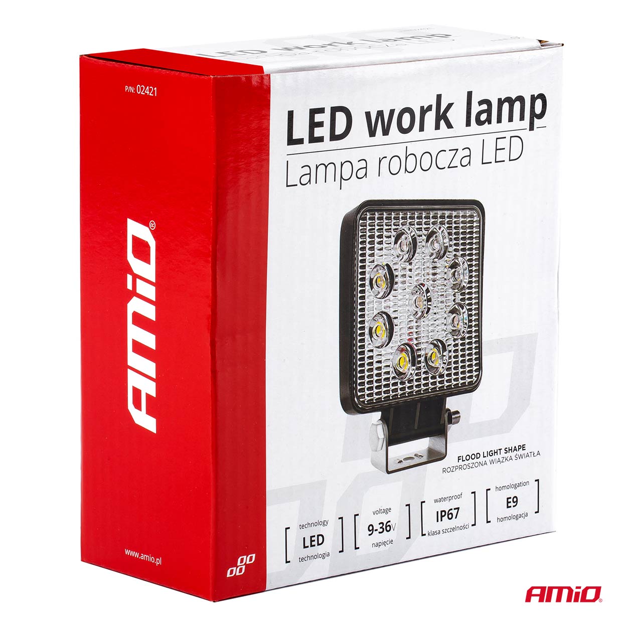 Proiector LED pentru Off-Road, ATV, SSV,  culoare 6500K, LED FLOOD,, tensiune 9 - 36V, dimensiune, 110 x 110 mm-9