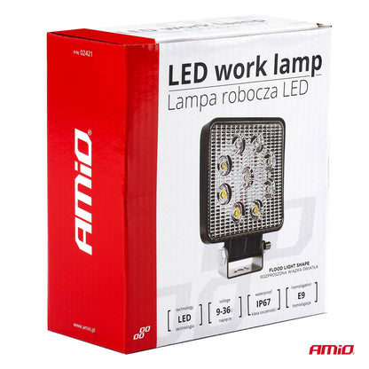 Proiector LED pentru Off-Road, ATV, SSV,  culoare 6500K, LED FLOOD,, tensiune 9 - 36V, dimensiune, 110 x 110 mm-9