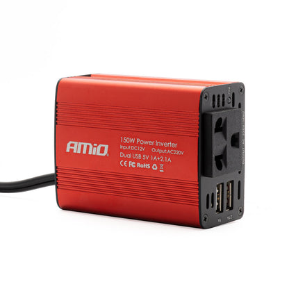 Convertor de tensiune 12V -> 230V, 150W/300W, 2 x USB 5V-0