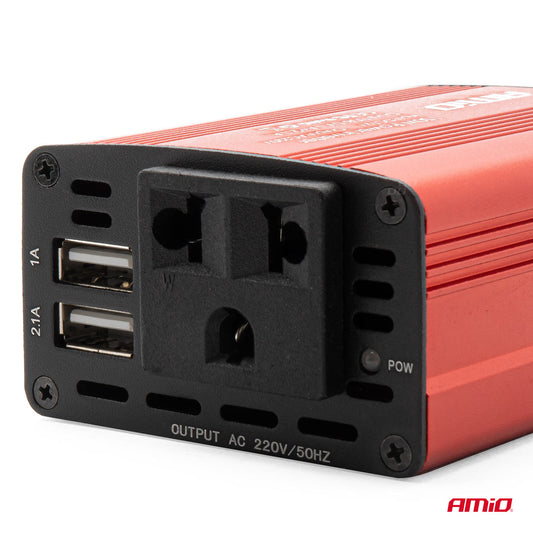 Convertor de tensiune 12V -> 230V, 150W/300W, 2 x USB 5V-1