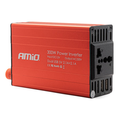 Convertor de tensiune 12V -> 220V, 300W/600W, 2 x USB 5V-0