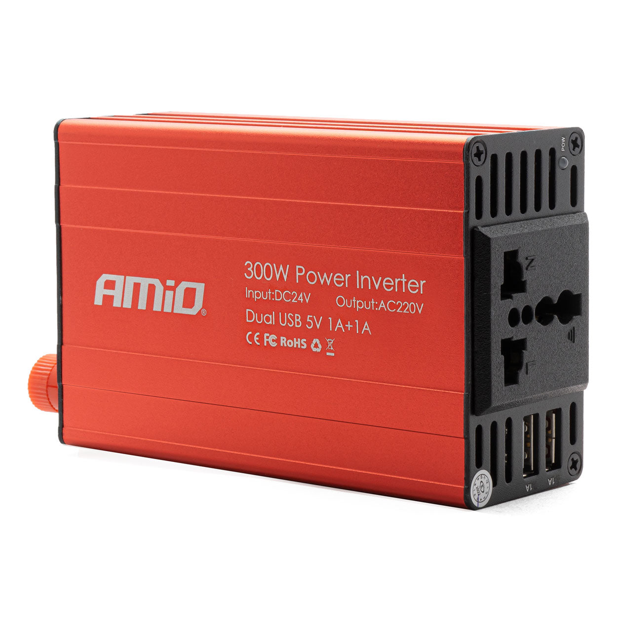 Convertor de tensiune 24V -> 230V, 300W/600W, 2 x USB 5V-0