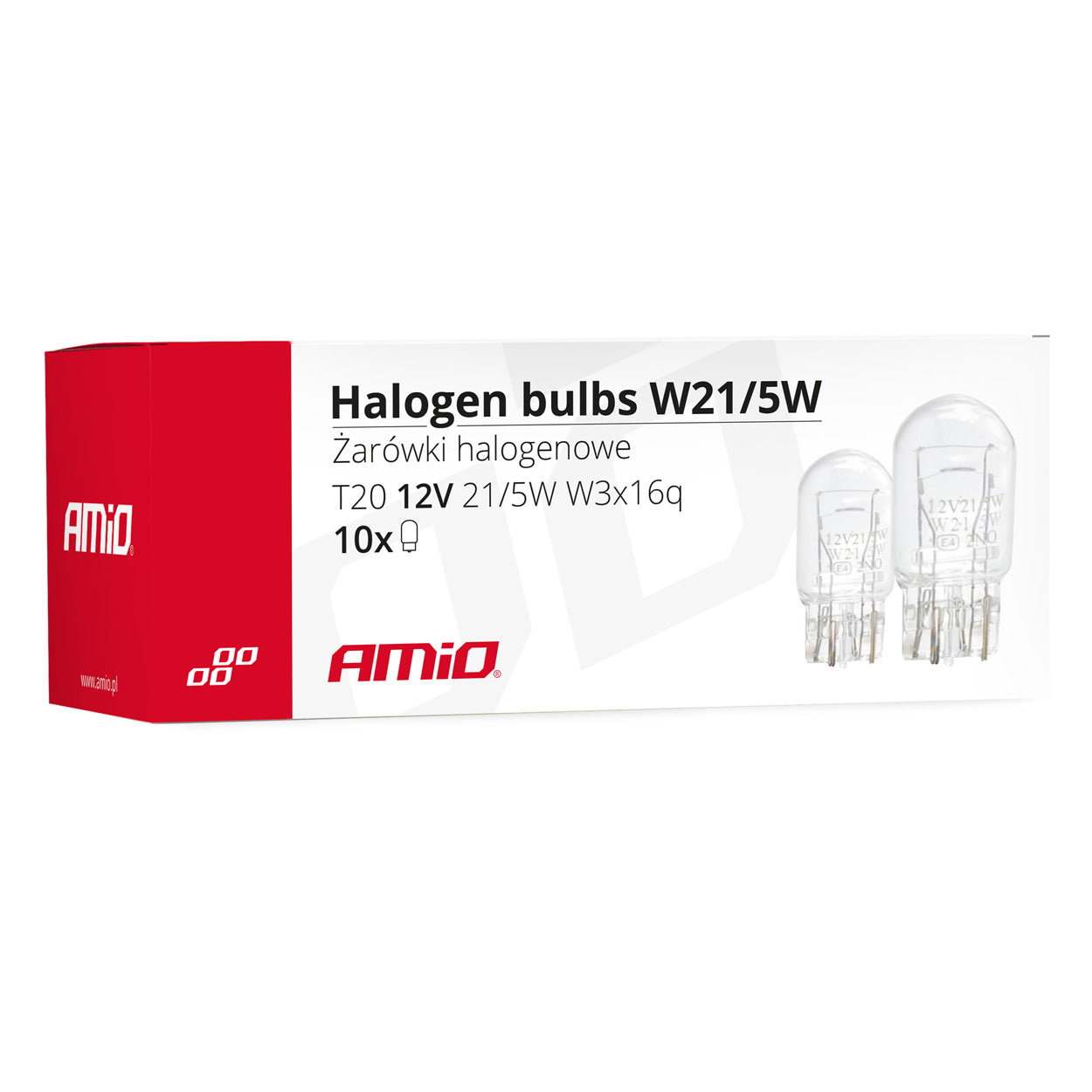 Set 10 becuri cu halogen T20, W21 / 5W, W3x16q-2
