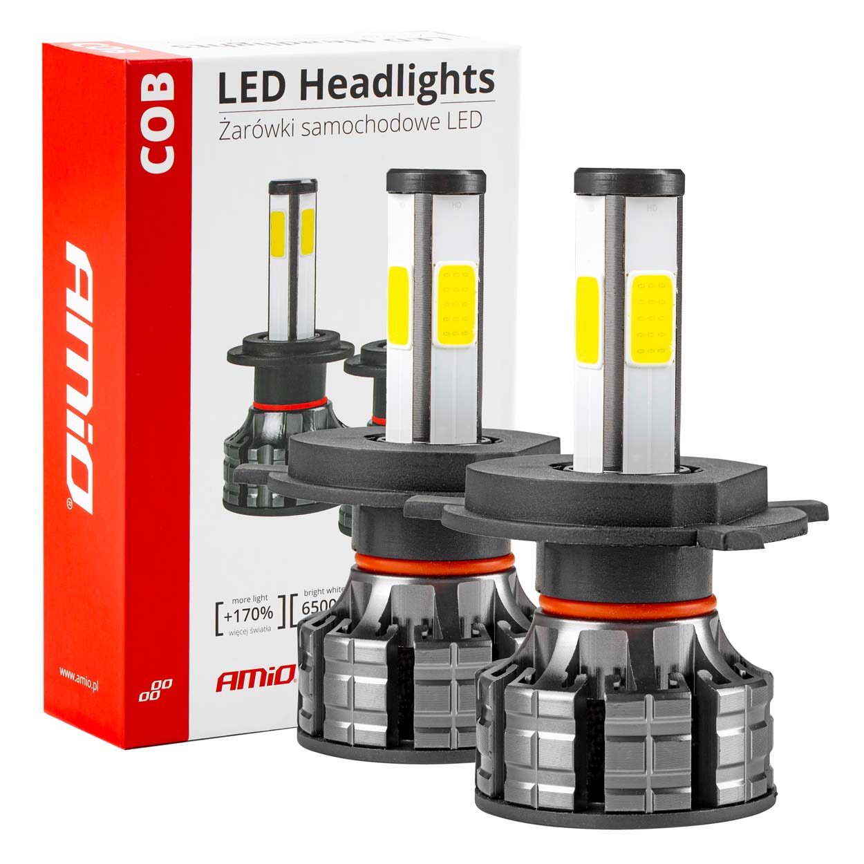 Instalatie LED COB 2Side AMiO, compatibil H4, destinat competitiilor auto sau off-road-0