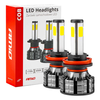 Instalatie LED COB 2Side AMiO, compatibil H9, H9, H11, destinat competitiilor auto sau off-road-0